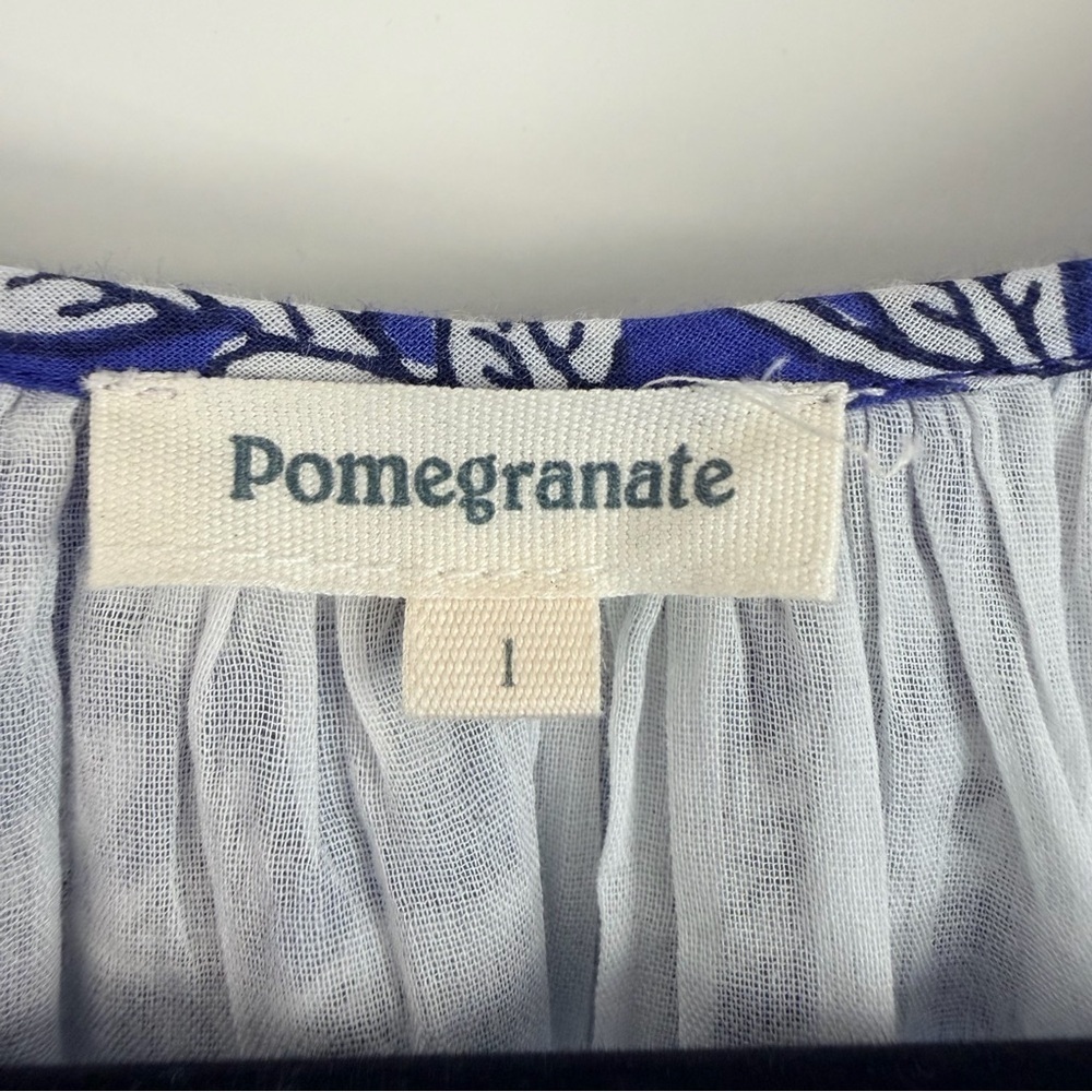 Pomegranate Blue Floral Midi Dress with Belt | S - Picture 4 of 8